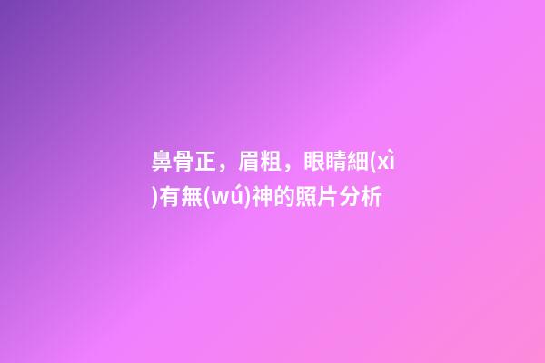 鼻骨正，眉粗，眼睛細(xì)有無(wú)神的照片分析