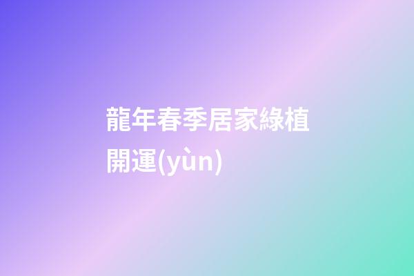 龍年春季居家綠植開運(yùn)