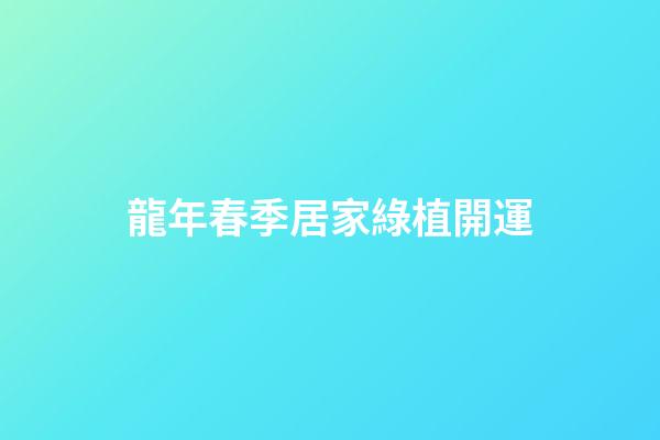 龍年春季居家綠植開運