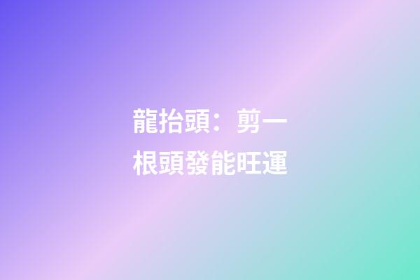 龍抬頭：剪一根頭發能旺運