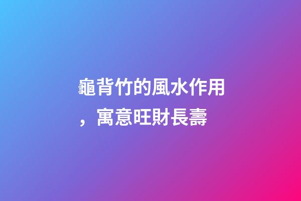 龜背竹的風水作用，寓意旺財長壽
