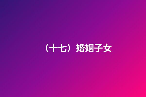 （十七）婚姻子女